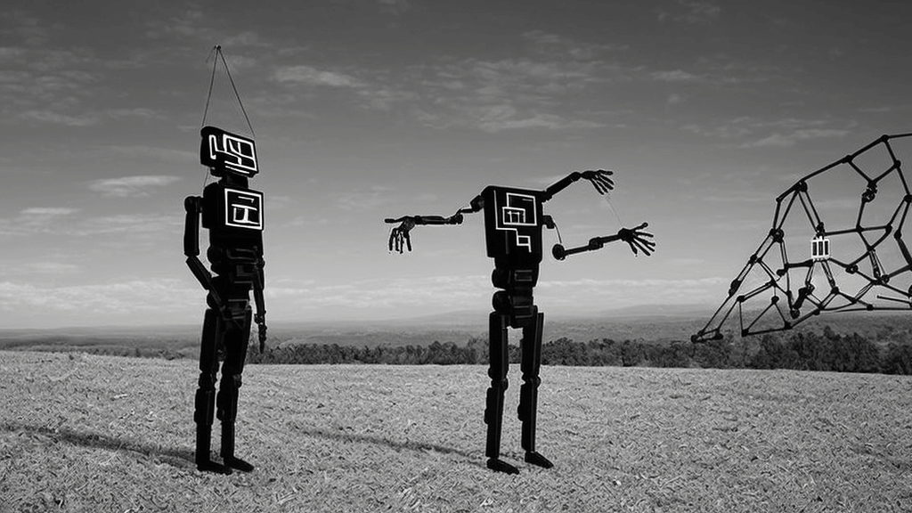 A drawing of a balance scale with nothing and everything on each side